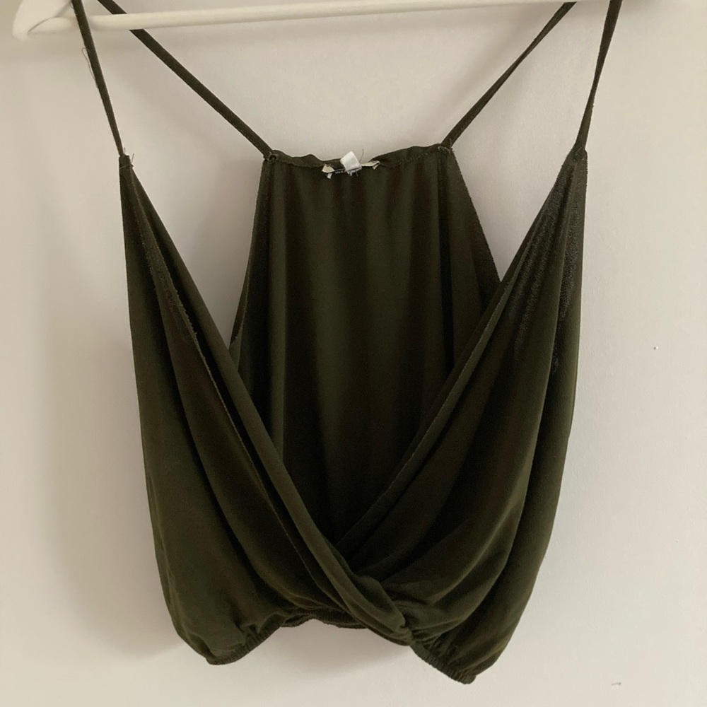 Green Khaki Crop Top